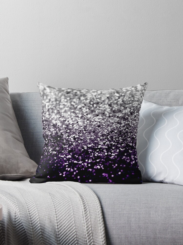 Purple fashion and silver throw pillows