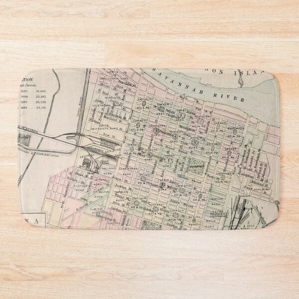 Item preview, Vintage Map of Savannah GA (1877) designed and sold by BravuraMedia.