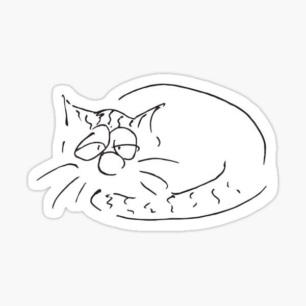 Sleeping Tom Cat Sticker