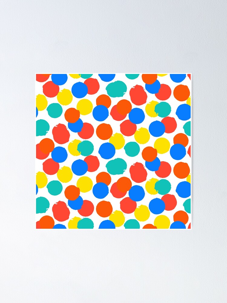 Polka Dots background pattern in bright colors Poster