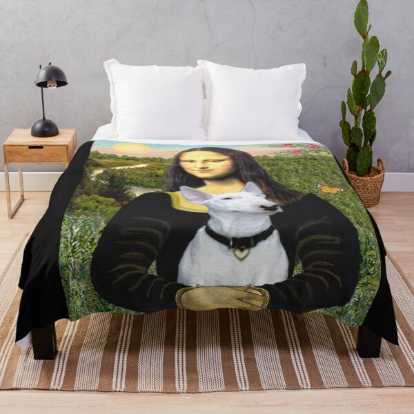Item preview, Mona Lisa and her Bull Terrier (white) designed and sold by JeanBFitzgerald.