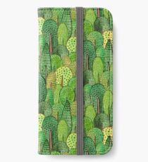 Aquarell Wald iPhone Flip-Case/Hülle/Klebefolie