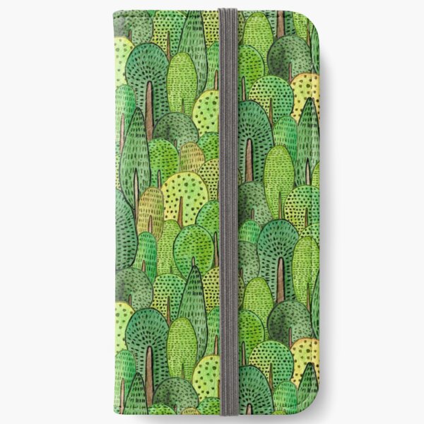 Watercolor forest iPhone Wallet