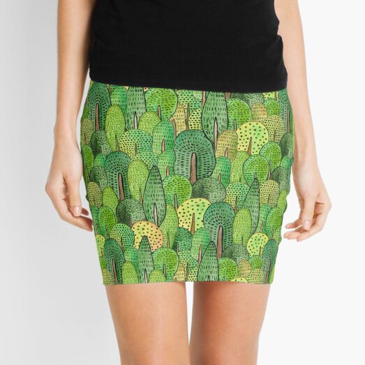 Watercolor forest Mini Skirt