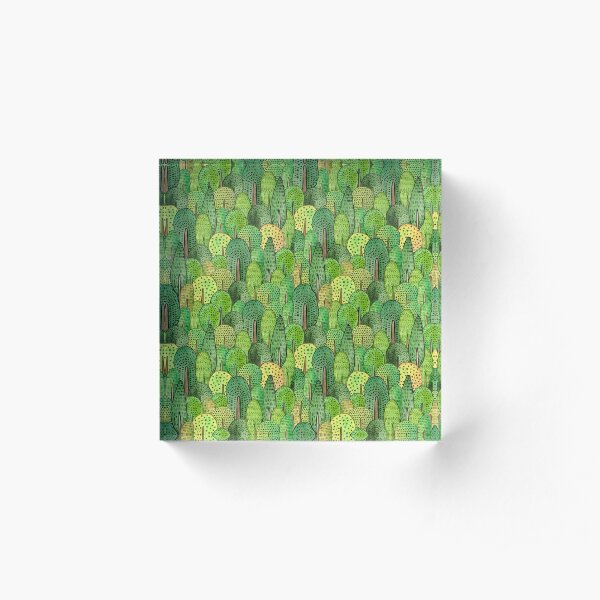 Watercolor forest Acrylic Block