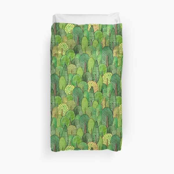 Watercolor forest Duvet Cover