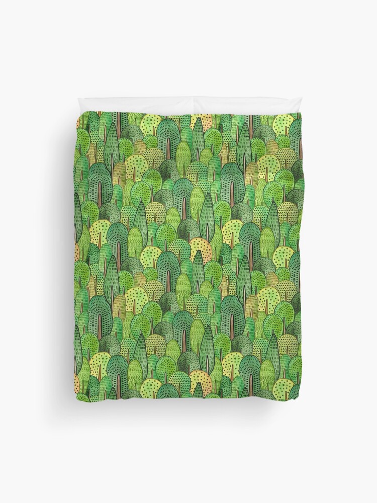 Thumbnail 1 of 2, Duvet Cover, Watercolor forest designed and sold by sobakapavlova.