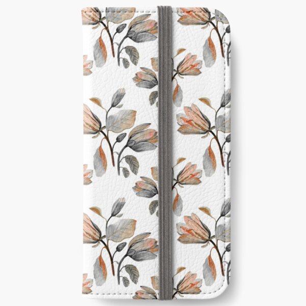 Watercolor Magnolia in Autumn iPhone Wallet