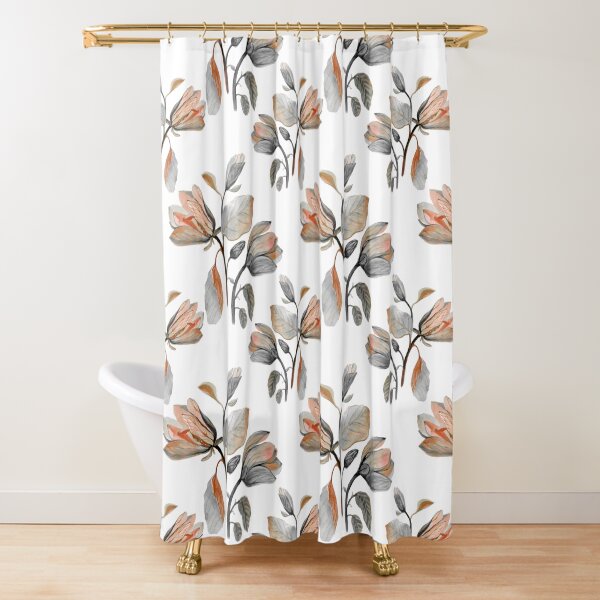 Watercolor Magnolia in Autumn Shower Curtain