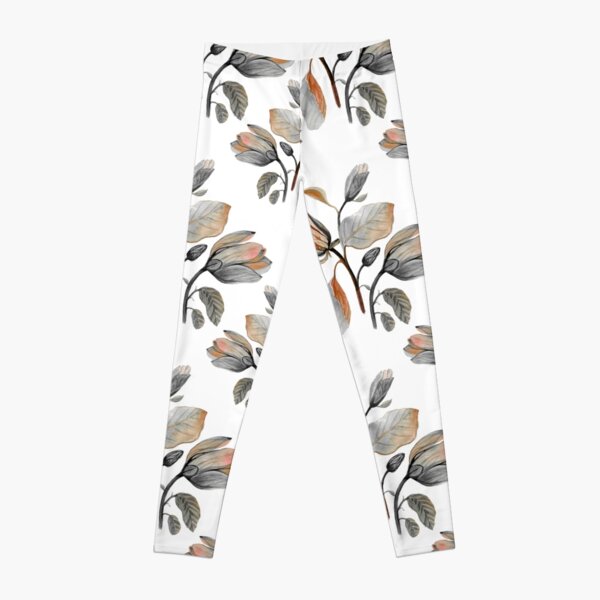 Watercolor Magnolia in Autumn Leggings