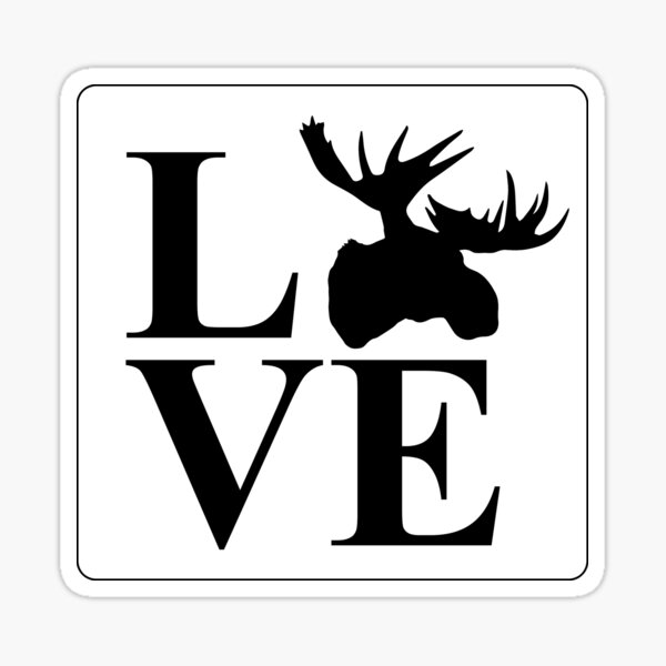 Item preview, LOVE Moose Euro Sticker designed and sold by cpinteractive.