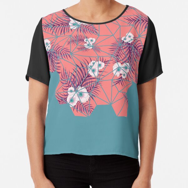 Tropical Fluo Tiles Chiffon Top