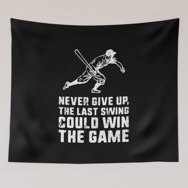 Item preview, Never Give Up - The Last Swing Could Win - Baseball Shirt designed and sold by bkfdesigns.