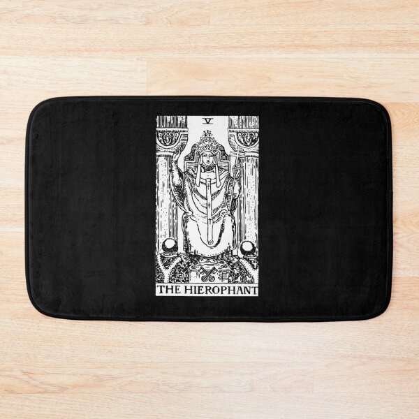 Artikelvorschau, Tarotkarte: Der Hierophant schwarz-weiß entworfen und verkauft von tarotcarddesign.