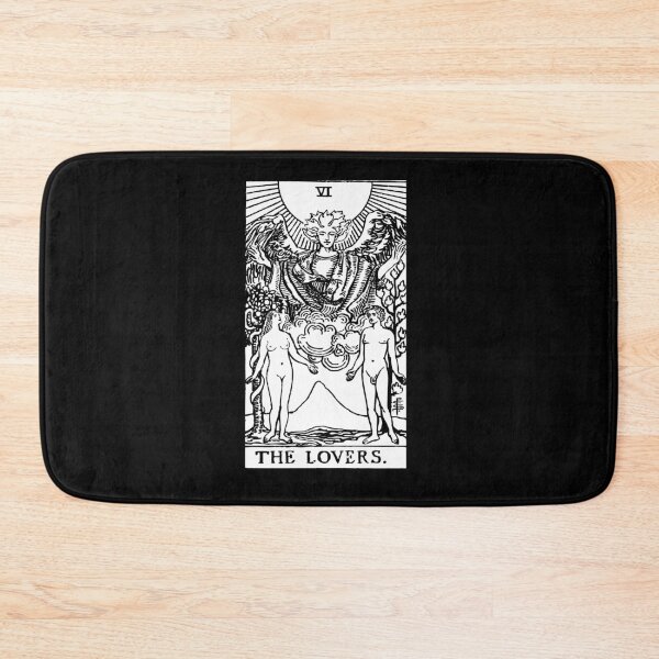 Artikelvorschau, Tarotkarte: The Lovers schwarz & amp; Weiß entworfen und verkauft von tarotcarddesign.