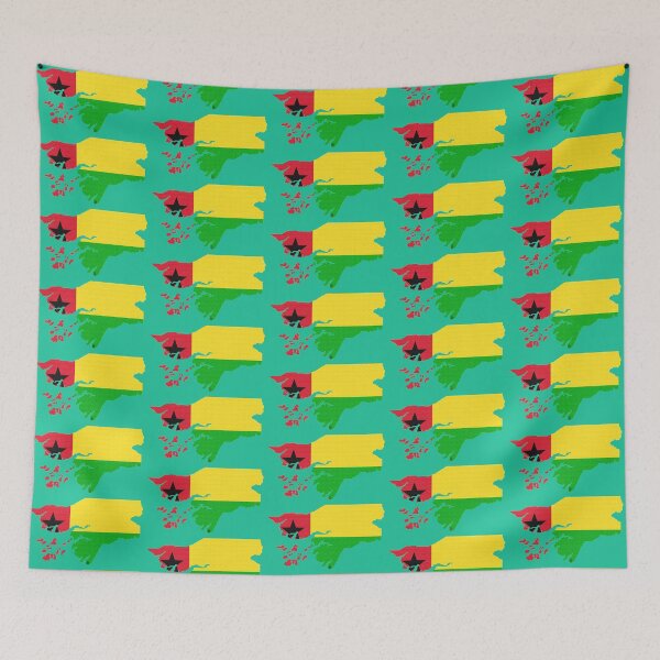 Item preview, Guinea-Bissau Map With Bissau-Guinean Flag designed and sold by Havocgirl.