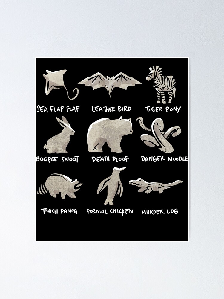 Animals Of The World Funny Vintage Humor Poster By Madsjakobsen Redbubble