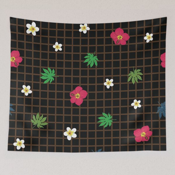 Item preview, Tropical grid garden pattern designed and sold by The Pattern Mill.