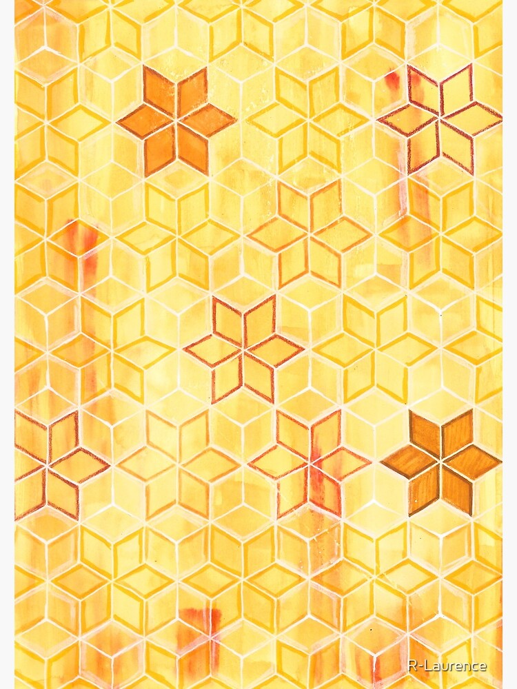 "Star Petal" Watercolor Pattern by R-Laurence