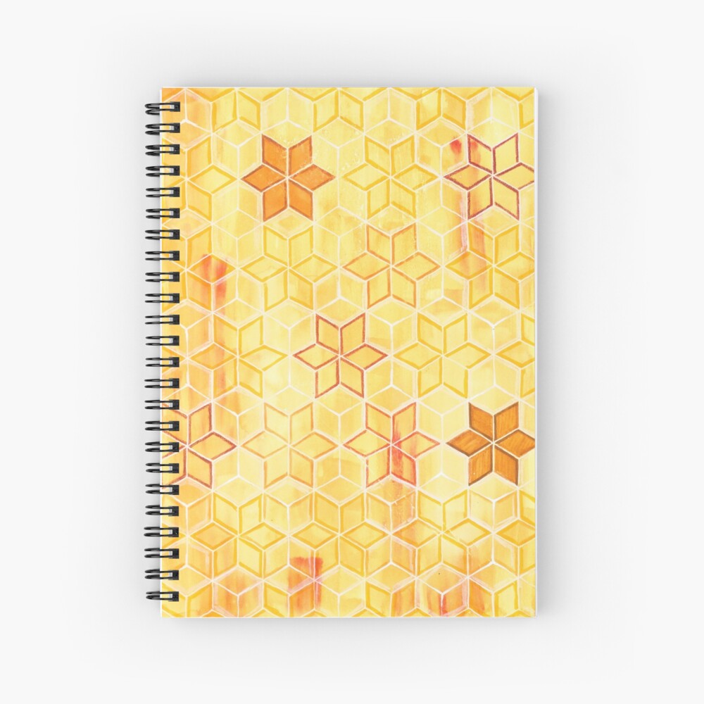 "Star Petal" Watercolor Pattern Spiral Notebook