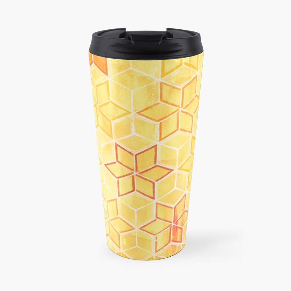 "Star Petal" Watercolor Pattern Travel Mug
