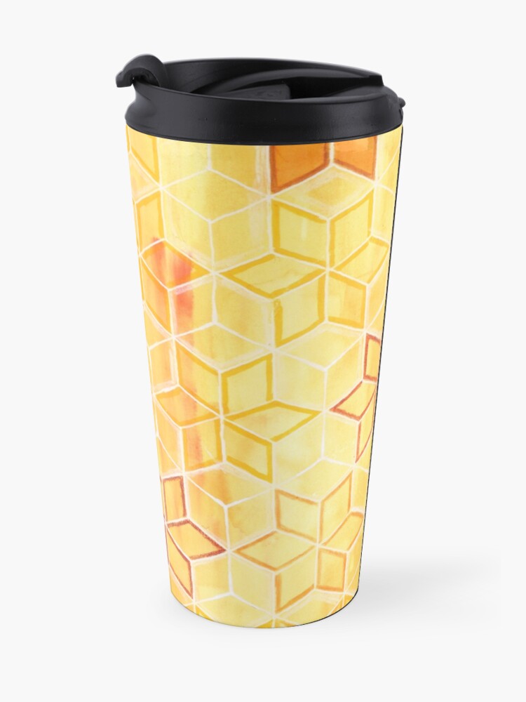 Alternate view of "Star Petal" Watercolor Pattern Travel Mug