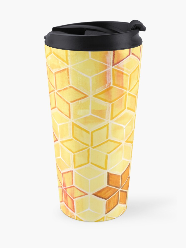 Alternate view of "Star Petal" Watercolor Pattern Travel Mug