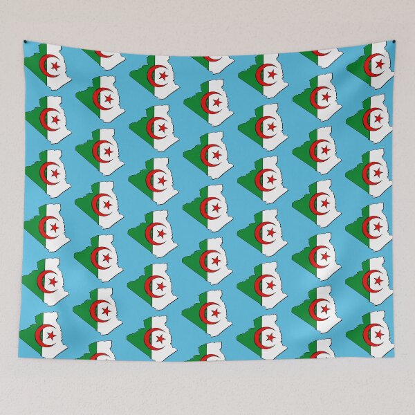 Item preview, Algeria Map With Algerian Flag designed and sold by Havocgirl.