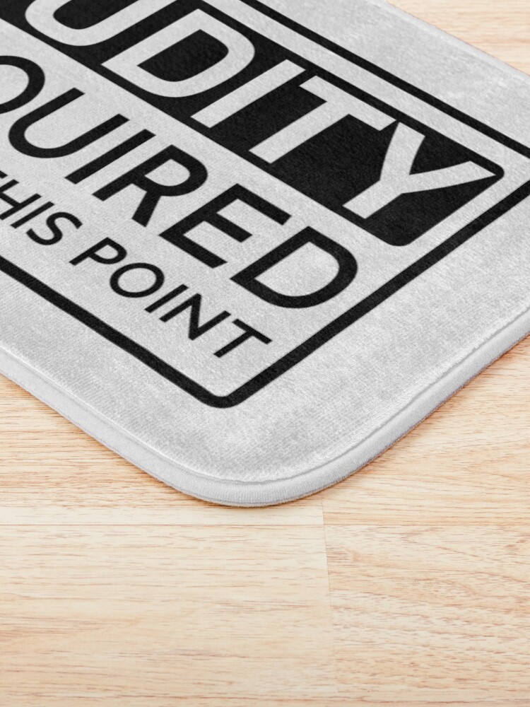 Alternate view of Nudity required beyond This point Funny Bath Mat