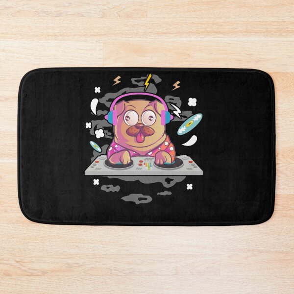 Item preview, DJ Pug Dog Hang Up Vinyl Party Festival Funny designed and sold by NixBob.