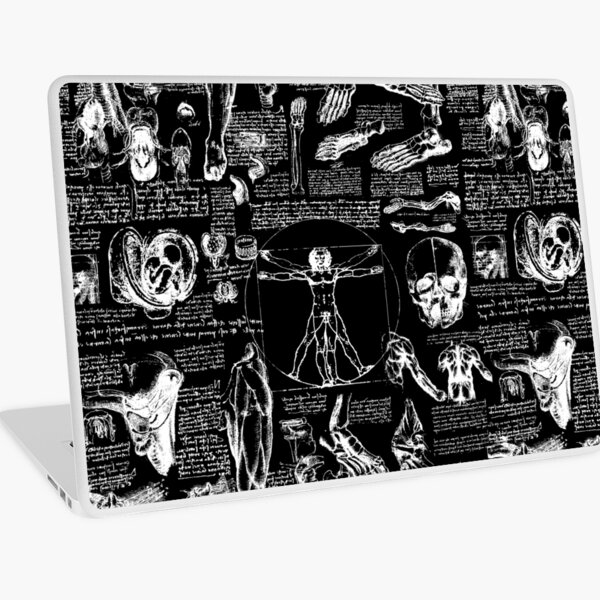 Da Vinci's Anatomy Sketches // Black Laptop Skin