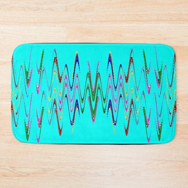 Item preview, Multicolored abstract spirals and waveform pattern on azure background. designed and sold by IaroslavB.