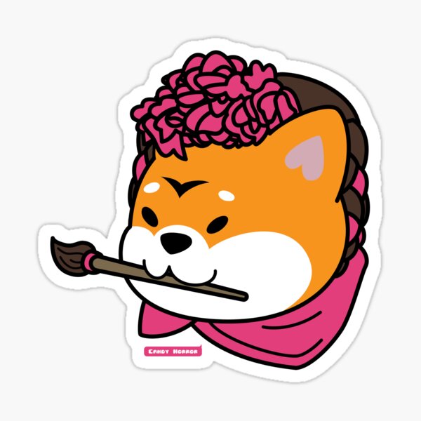 Vista previa del artículo con la obra «Shiba Khalo», diseñado y vendido por CandyHorrorShop.