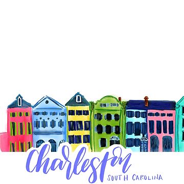Artwork thumbnail, CHS – Rainbow Row Digital Illustration with Periwinkle Lettering by skybluepink studio
