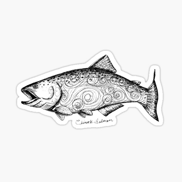 Salmon Fishing Stickers for Sale, Free US Shipping