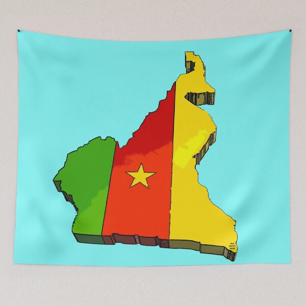 Item preview, Cameroon Map With Flag of Cameroon designed and sold by Havocgirl.