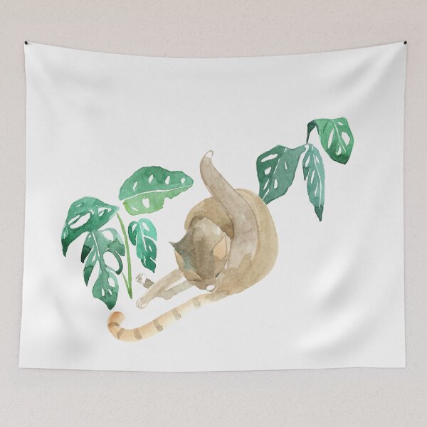 Item preview, Cat and plants designed and sold by Thalia Roman.
