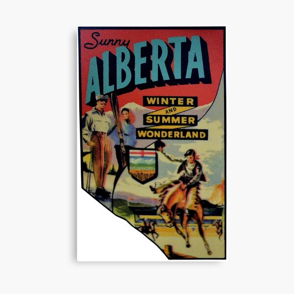 Alberta AB Canada Vintage Travel Decal Canvas Print