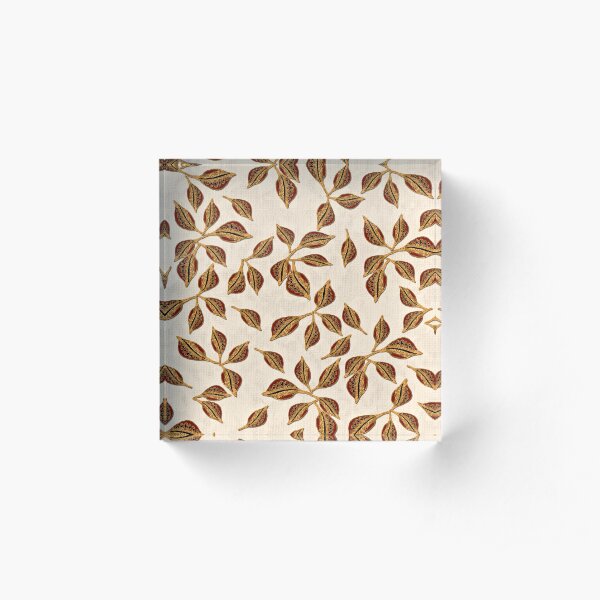 Golden Seed Pods Print Acrylic Block