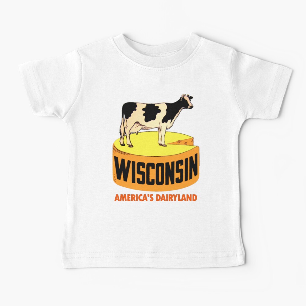 Wisconsin State Vintage Travel Decal Baby T-Shirt