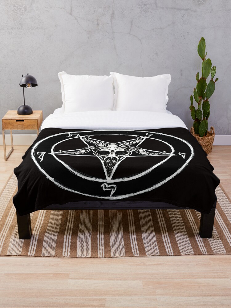 Baphomet Pentagram Throw Blanket By Shayneofthedead Redbubble