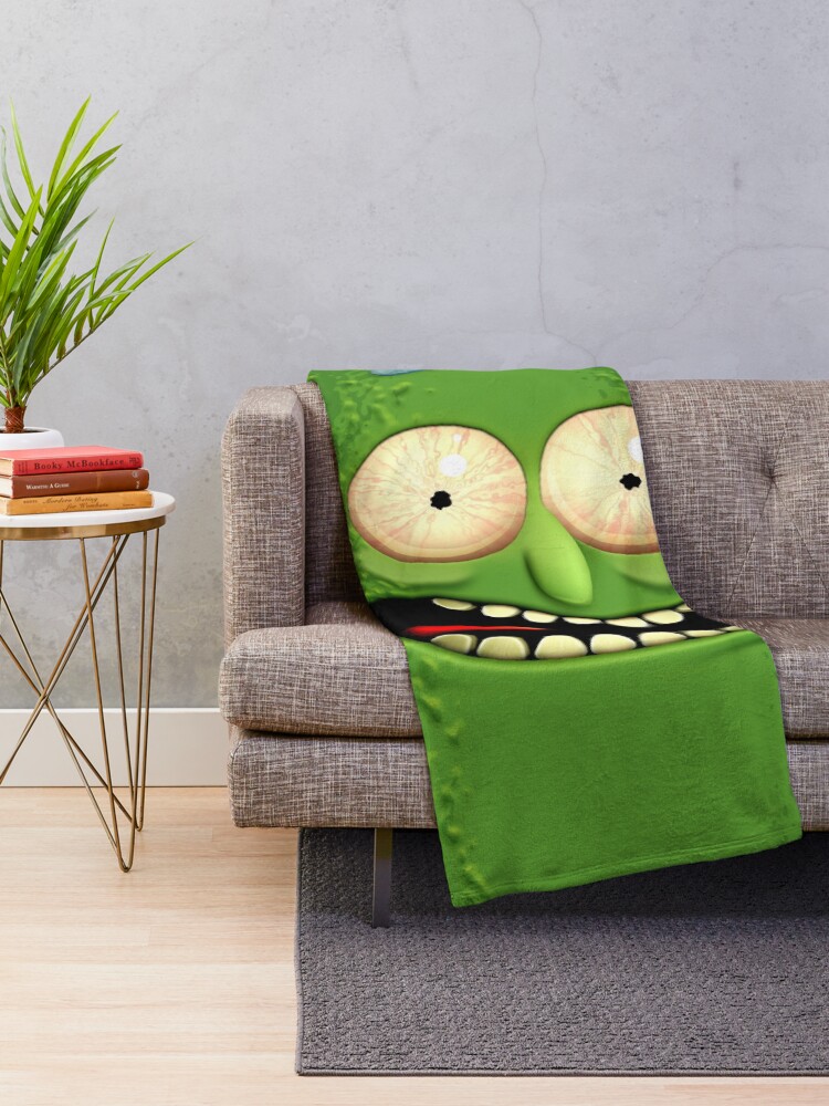Alternate view of The Incredible Pickle Rick Throw Blanket