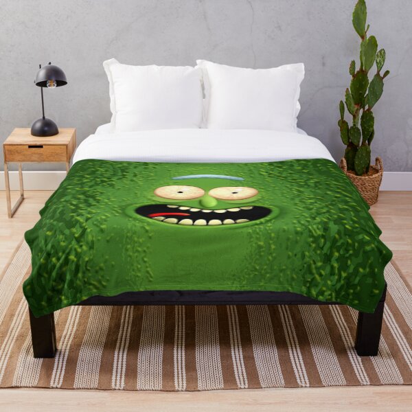 The Incredible Pickle Rick Throw Blanket
