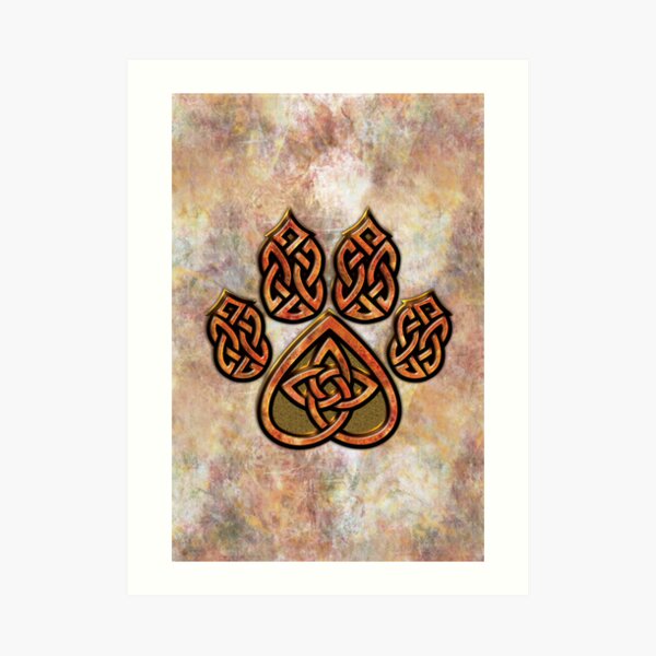 Celtic Knot Pawprint - Prints and Cards Art Print