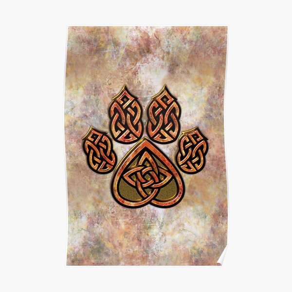 Celtic Knot Pawprint - Prints and Cards Poster