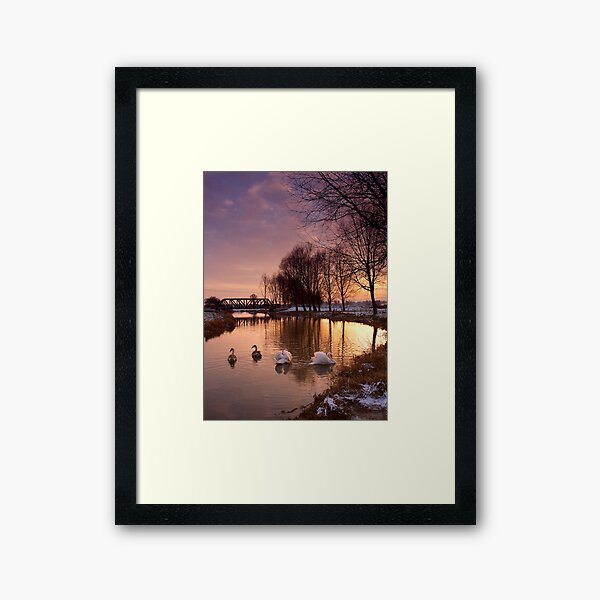 Winter Sunset on the River Waveney Framed Art Print