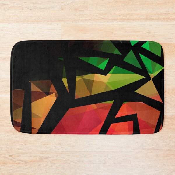 Item preview, Abstract print of triangles polygon print. Bright dark design colors designed and sold by fuzzyfox.
