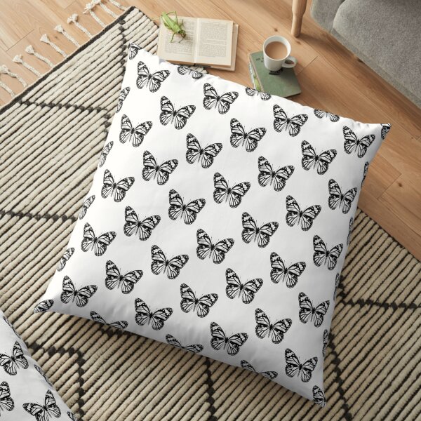 Monarch Butterfly Pattern | Monarch Butterfly | Vintage Butterflies | Butterfly Patterns | Black and White | Floor Pillow