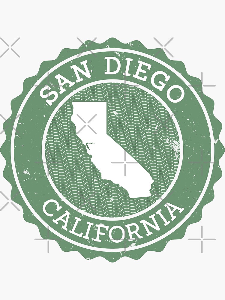 "San Diego, California (Stamp)" Sticker for Sale by stampusa Redbubble