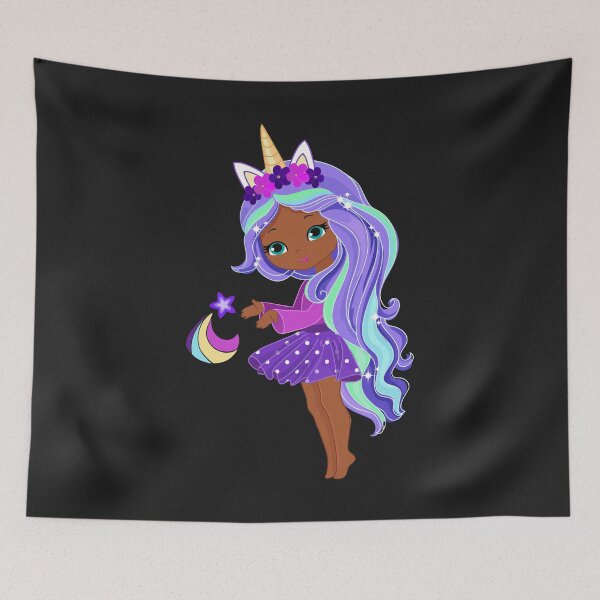 Item preview, Unicorn Girl Purple Black designed and sold by apurpleunicorn.